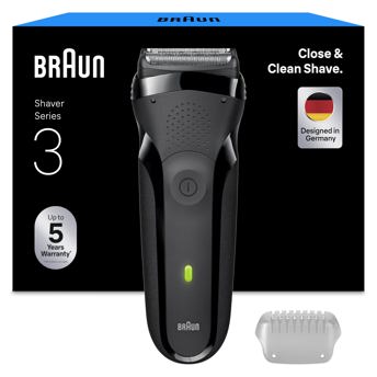 comprar Braun Afeitadora Electrica Hombre Series 3, Maquina De Afeitar Barba En Seco Y Mojado, 2 Laminas, 30 Min De Autonomia, Carga Rapida, 300S, Gris
