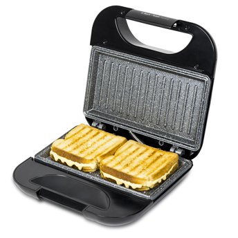 comprar Cecotec Sandwichera con Revestimiento Antiadherente Rock''nToast Square. 750 W, Revestimiento de Piedra, Capacidad para 2 Sandwiches y Superficie Grill, Asa Tacto Frio, Recogecables