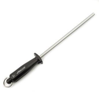 comprar ARCOS Chaira 230mm Afilador Manual de Cuchillos de Acero al Carbono y Diamante. Afilador Profesional con Mango Ergonomico de Polipropileno. Diestros y Zurdos. Color Negro