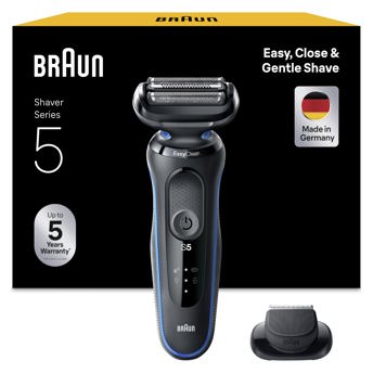 comprar Braun Series 5 Afeitadora Electrica Hombre, Maquina de Afeitar Barba EasyClean, Uso En Seco Y En Mojado, Recargable, Inalambrica, 51-B1000s, Azul