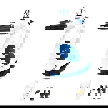 comprar Polti Vaporetto First, Pistola de Vapor con Caldera y Tapon de Seguridad, Caldera de Alta Presion hasta 3 Bar, 5 Accesorios Incluidos, Blanco y Azul