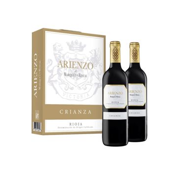 comprar Arienzo de Marques de Riscal - Vino tinto Crianza Denominacion de Origen Calificada Rioja, Variedad Tempranillo, 18 meses en barrica - Estuche 2 botellas x 750 ml