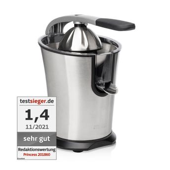 comprar Princess 201860 Exprimidor de Citricos Master Juicer Pro, Cono universal de acero inoxidable, Brazo de Palanca Profesional, Potente Motor de 300 W, Filtro para Pulpa, Deposito con Sistema Antigoteo