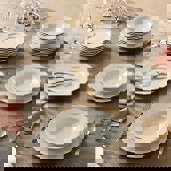 comprar Genevieve Lethu 545867 Vajilla de porcelana blanca para 6 personas (18 piezas)