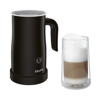comprar Krups Espumador de leche electrico con panel one-touch, tapa extraible para facil limpieza, base giratoria 360 grados, capacidad ideal, diseno compacto y elegante, color negro, XL1008