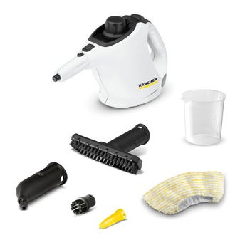 comprar Karcher Limpiadora de Vapor SC 1, tiempo de calentamiento: 3 minutos, potencia: 1200 W, deposito: 200 ml, con boquilla manual y cepillo redondo